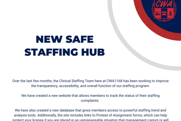 Safe Staffing Update - New Staffing Hub